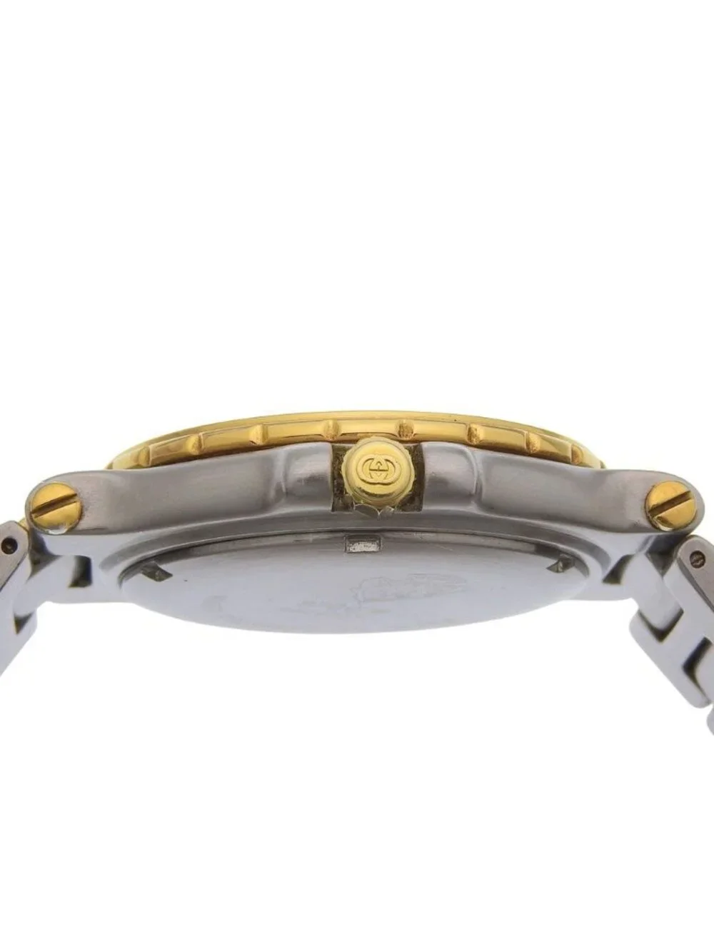 Gucci Stainless Steel Gold Plated Quartz Analog Display Ivory Dial Watch
